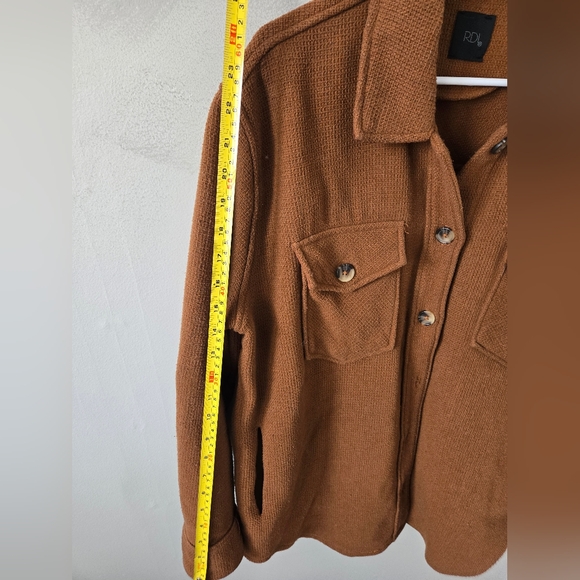 RDI Brown Oversized Shacket Womens Size Large - Picture 4 of 7
